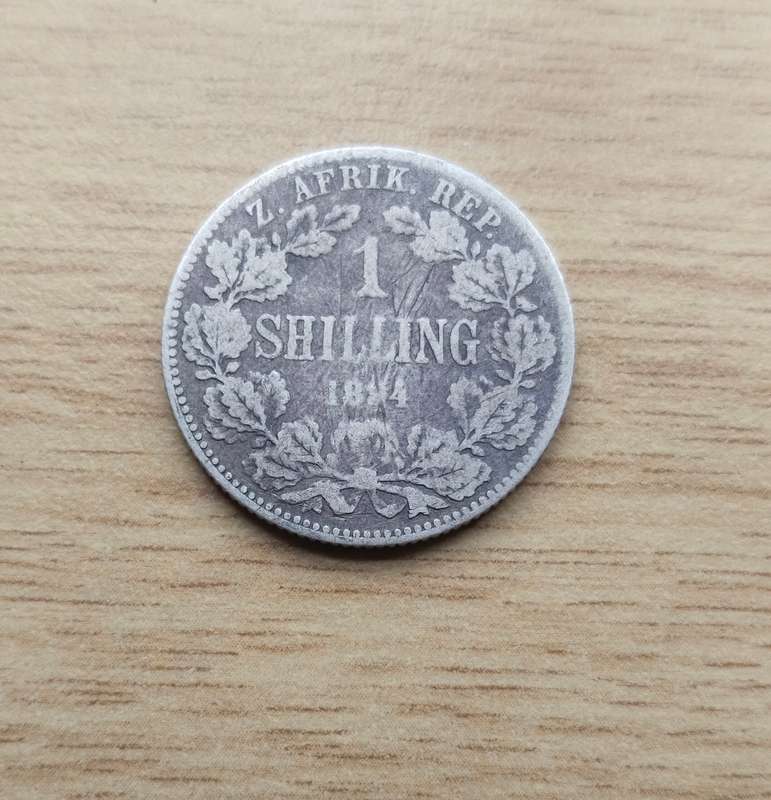 ZAR Paul Kruger 1894 Silver Shilling.