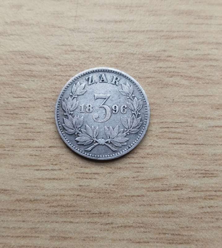 ZAR Paul Kruger 1896 Silver Threepence