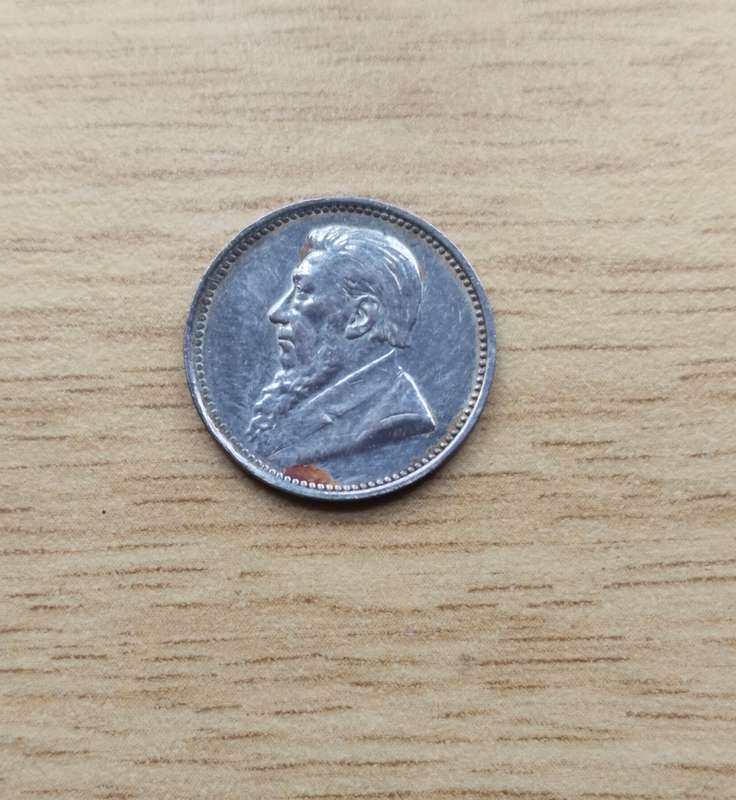 ZAR Paul Kruger 1897 Silver Threepence.