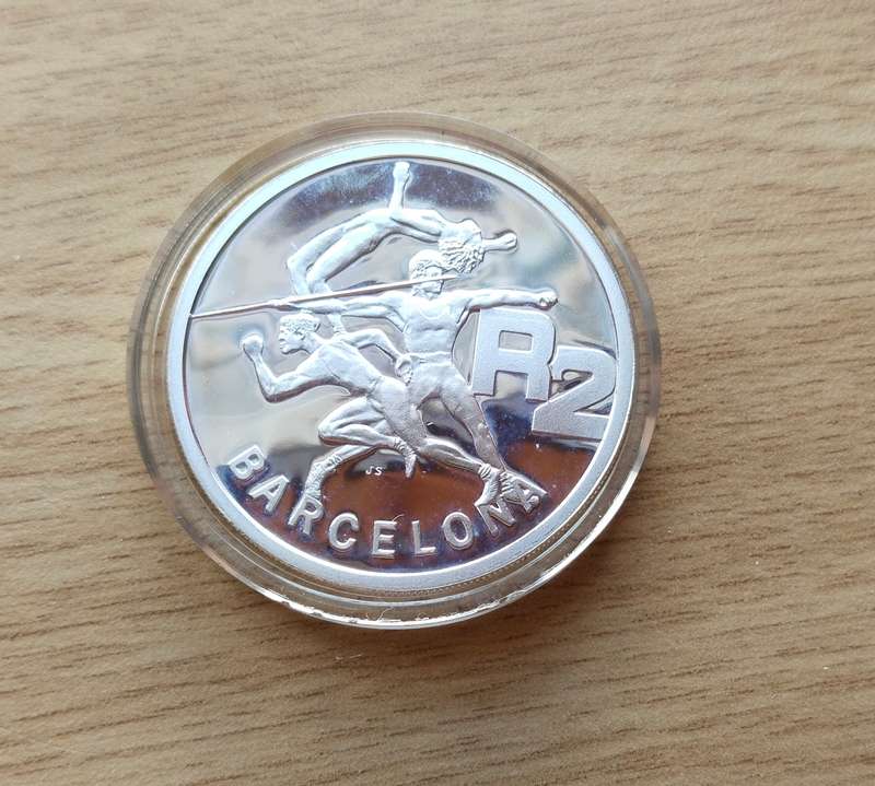 South Africa 1992 Silver Proof Barcelona R2.