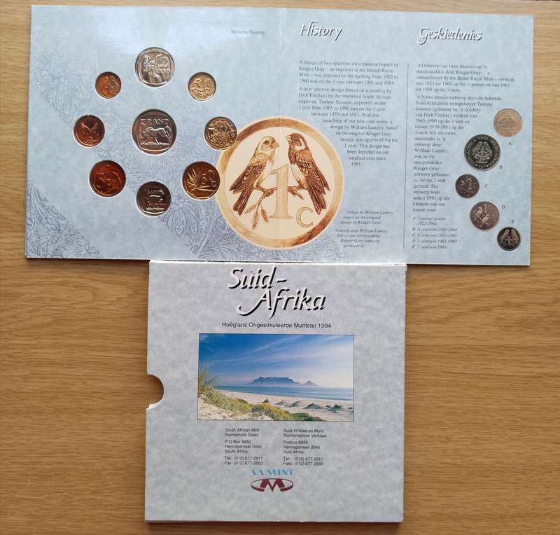 South Africa 1994 UNC Coin pack set.