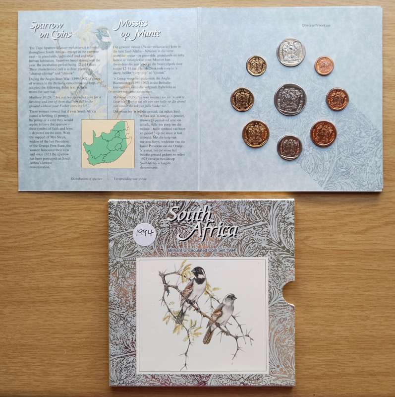 South Africa 1994 UNC Coin pack set.