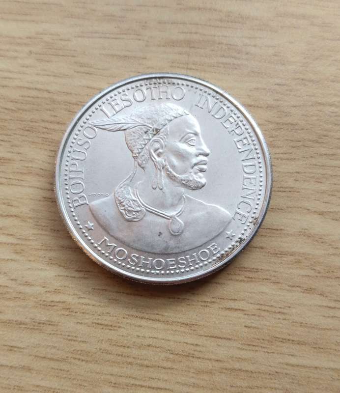 Lesotho 1966 Silver Independence 50 Licente coin.