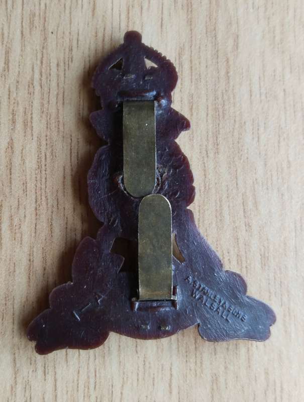 WW11 British Pioneer Corps Plastic Economy Cap Badge.
