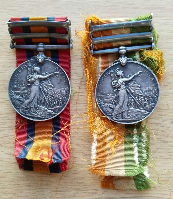 Boer War Paardeberg Cape Colony group Medals awarded to TPR. B.F. ROBINSON. NESBITT'S H.