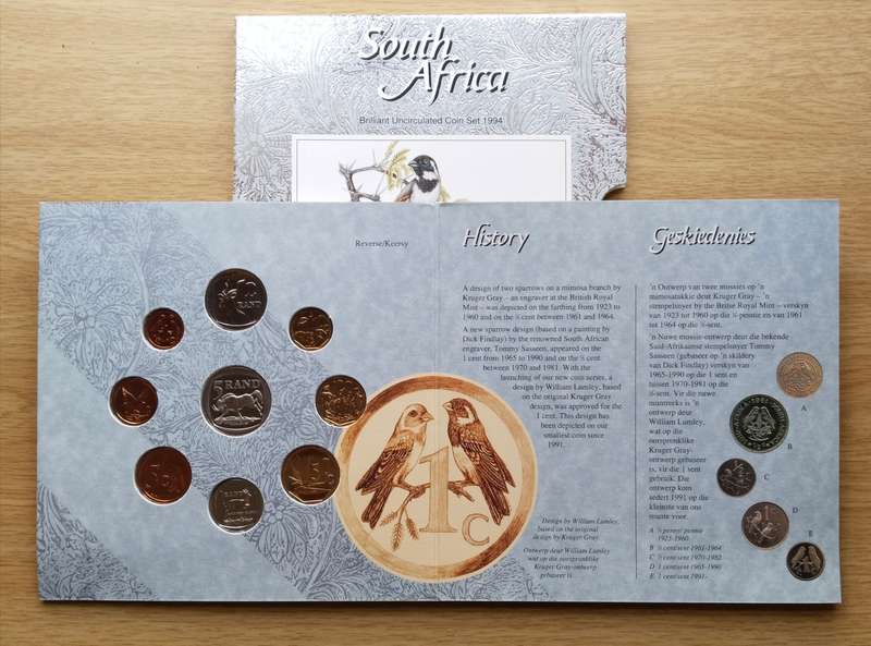 South Africa 1994 UNC Coin pack set.