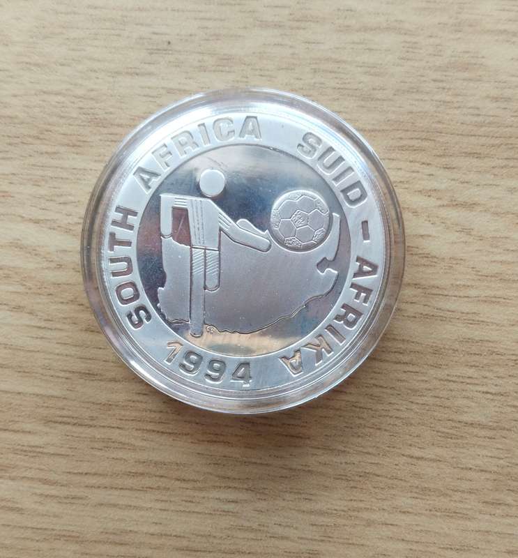 South Africa 1994 Silver Proof World cup Soccer Two Rand.