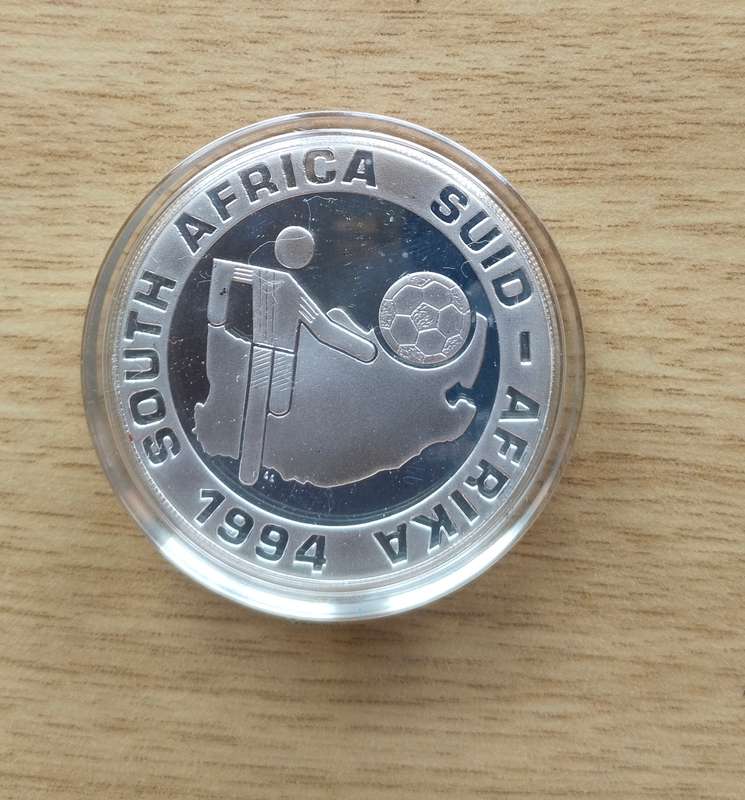 South Africa 1994 Silver Proof World cup Soccer Two Rand.