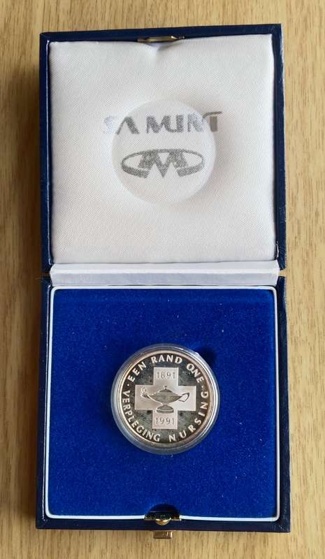 South Africa 1991 Silver Proof nursing one rand.