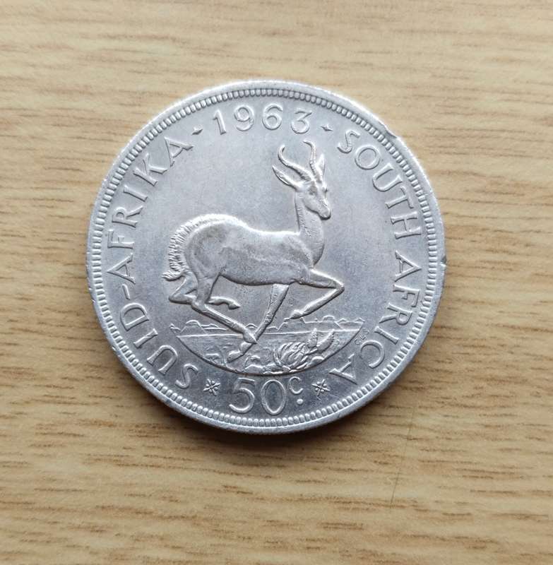 South Africa 1963 Silver 50 cent.