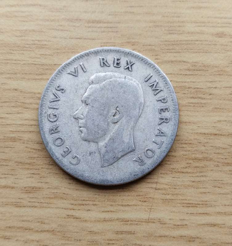 South Africa 1938 Silver Half Crown.