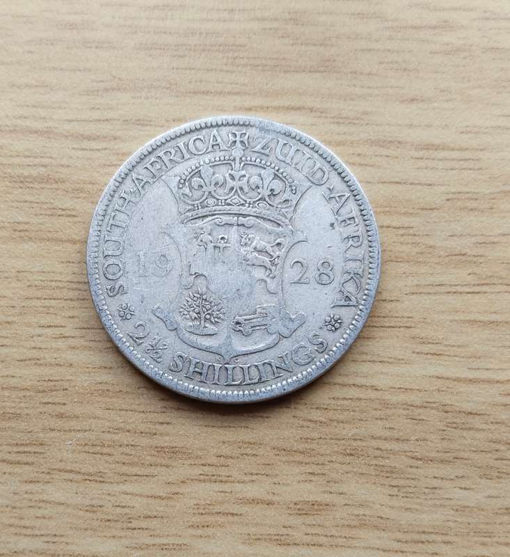 South Africa 1928 Silver Half Crown.