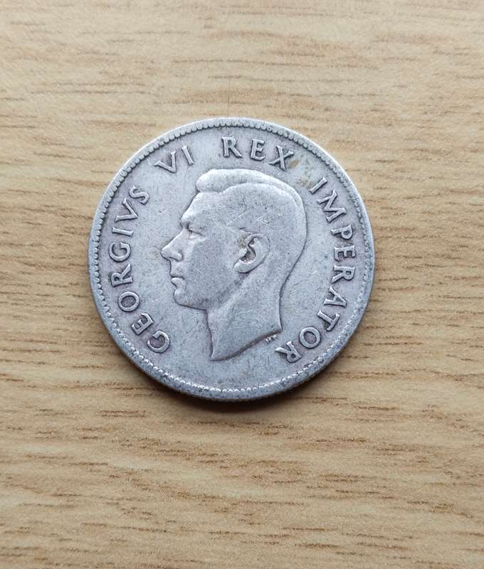 South Africa 1939 Silver Two shillings.