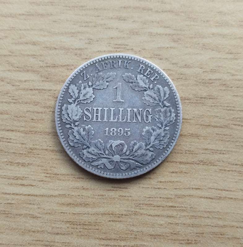ZAR Paul Kruger 1895 Silver Shilling. Nice date!!