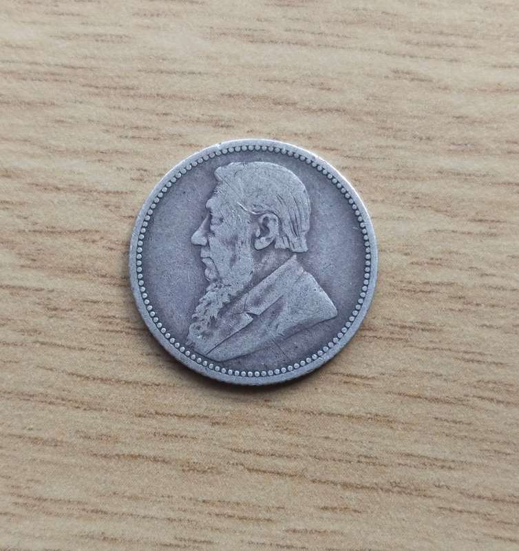 ZAR Paul Kruger 1894 Silver Sixpence.