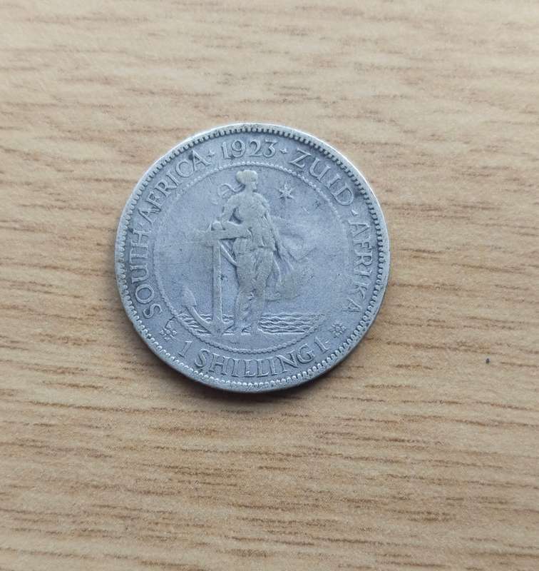 South Africa 1923 Silver Shilling.
