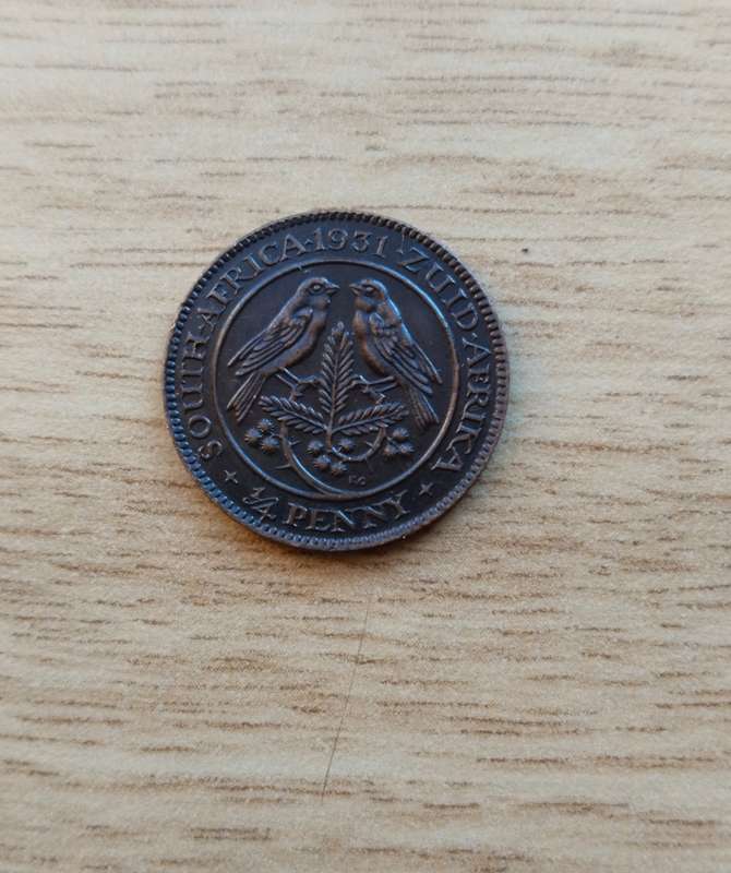 South Africa 1931 Z ( Zuid ) Quarter Penny.