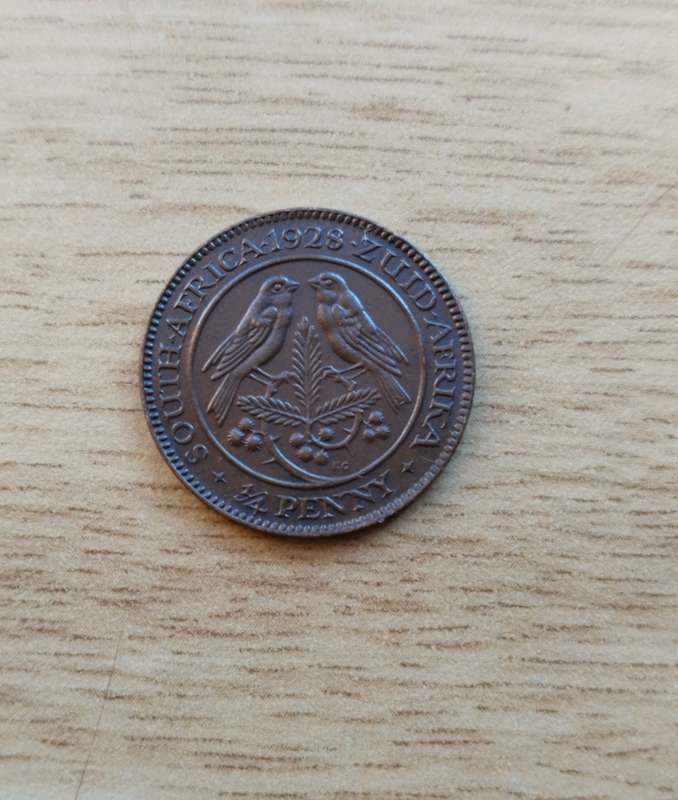 South Africa 1928 Quarter Penny. Difficult date to find.