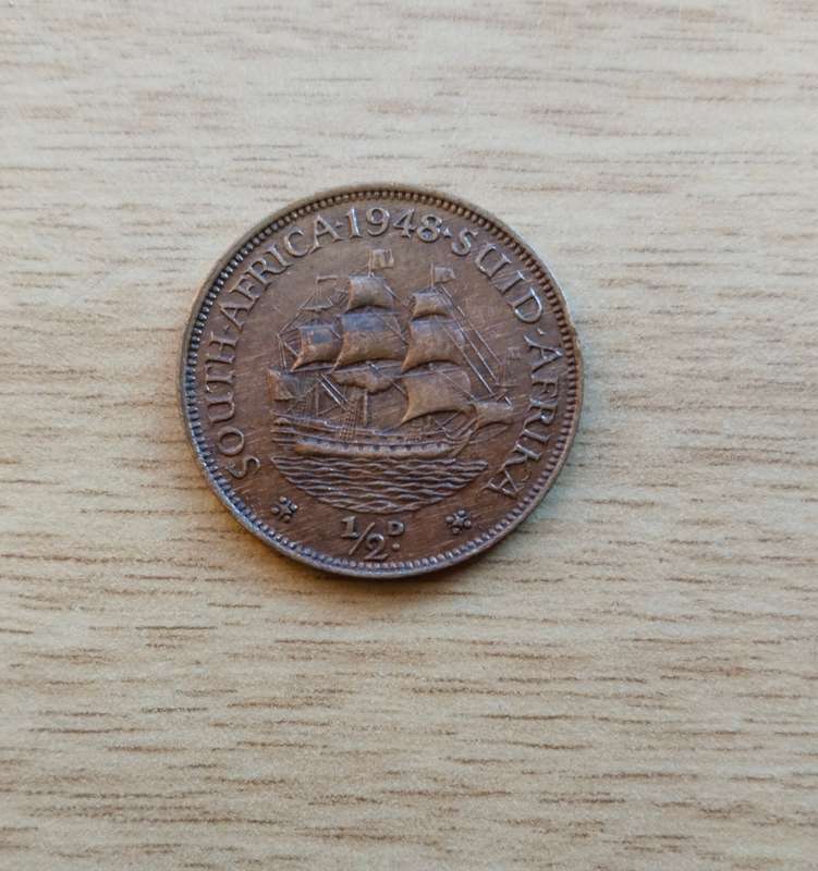 South Africa 1948 Half Penny. Nice date!!