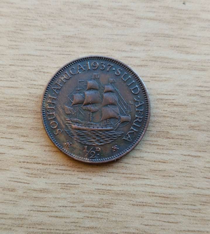 South Africa 1937 Half Penny. Nice date!!