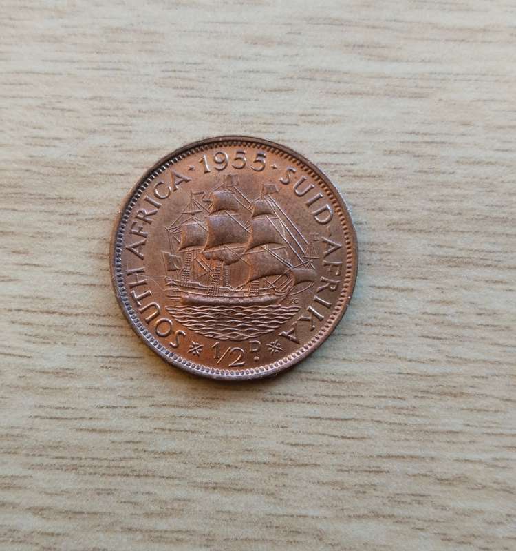 South Africa 1955 Half Penny. Great condition.