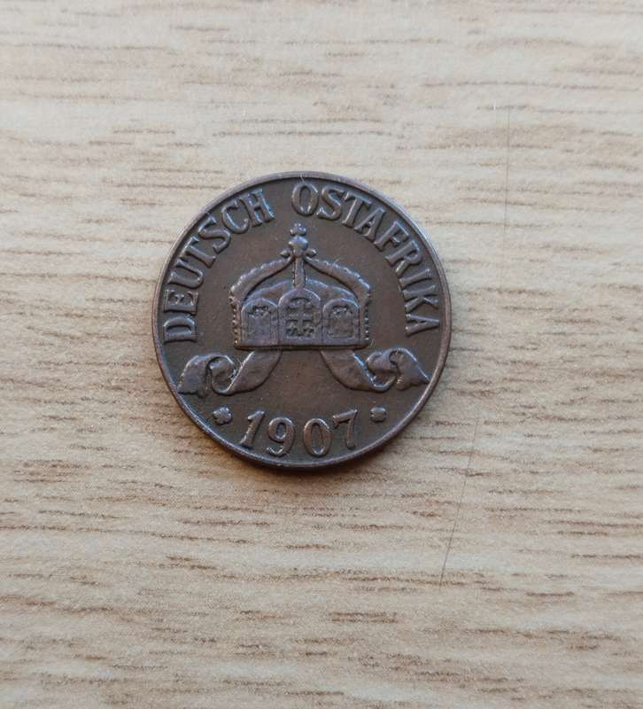 German East Africa 1907 J 1 Heller. Nice coin.