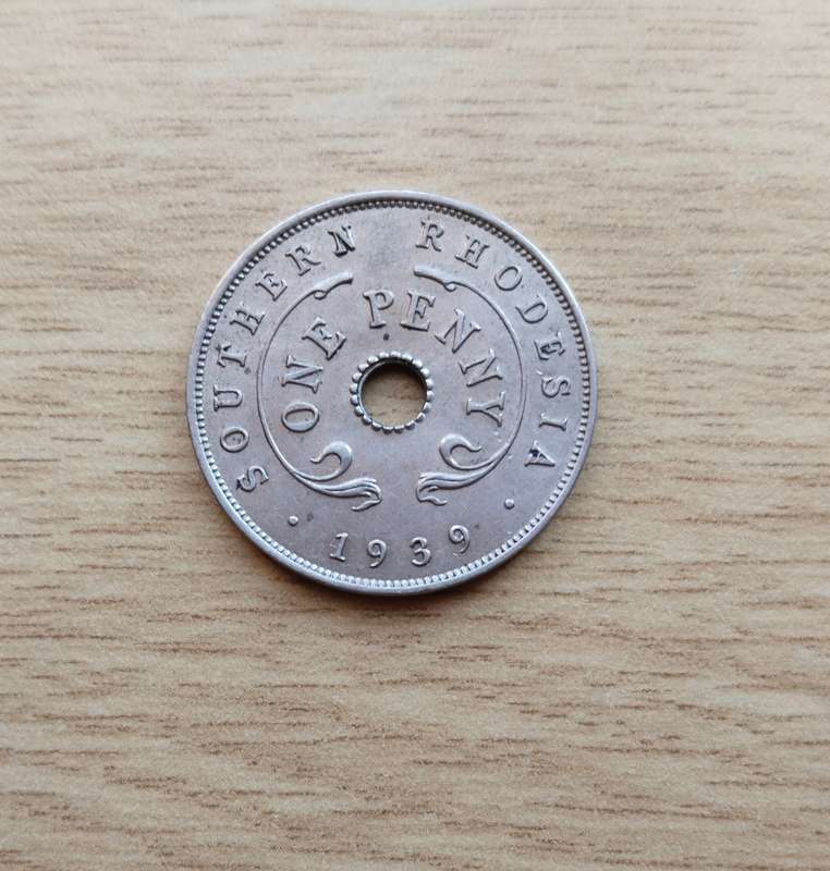 Southern Rhodesia 1939 One Penny. Good condition.