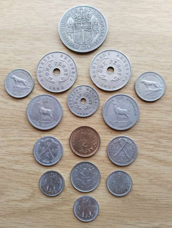 Rhodesia collection of 15 old coins. Some good.