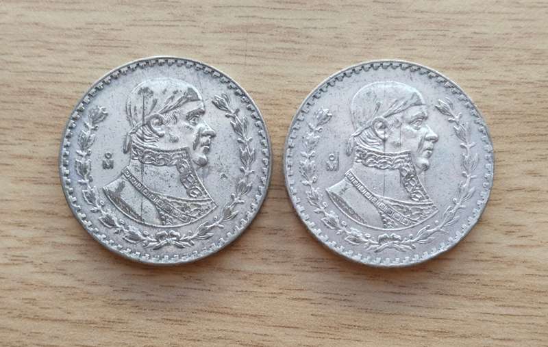 Mexico collection of 2 Silver In Peso coins. One bid takes all.