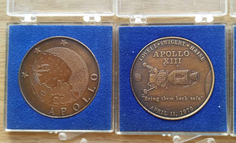 Apollo collection of 7 old commemorative Medals. One bid takes all.