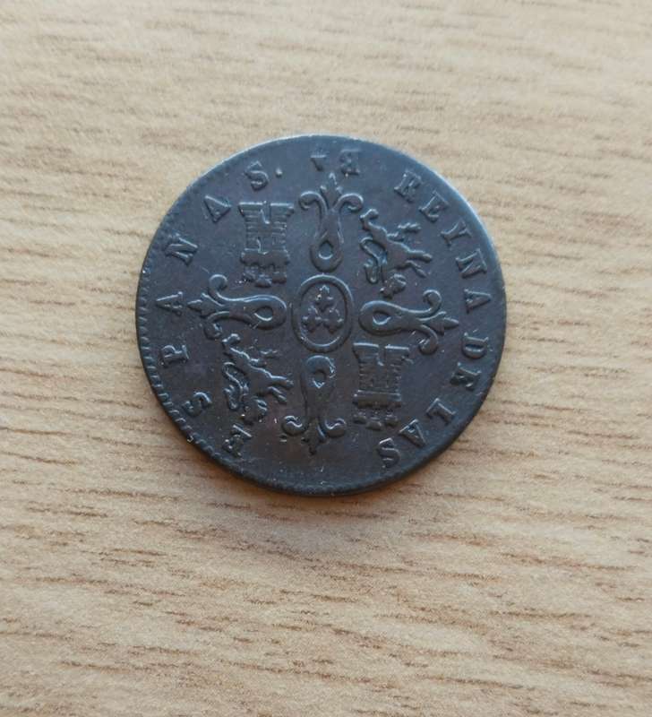 Spain 1855 Old 4 Maravedis. Nice coin!!