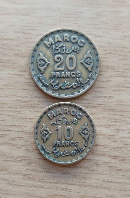 Morocco collection of 2 old coins.