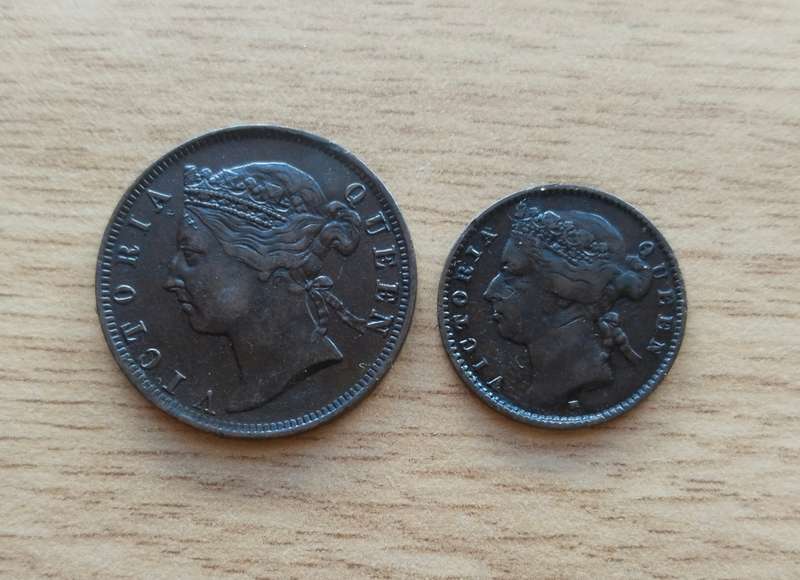 Mauritius Queen Victoria good condition old coins.