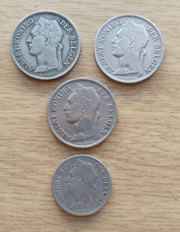 Belgium Congo Collection of 4 old coins.