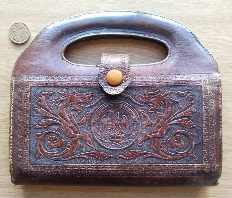 Beautiful vintage antique leather purse.