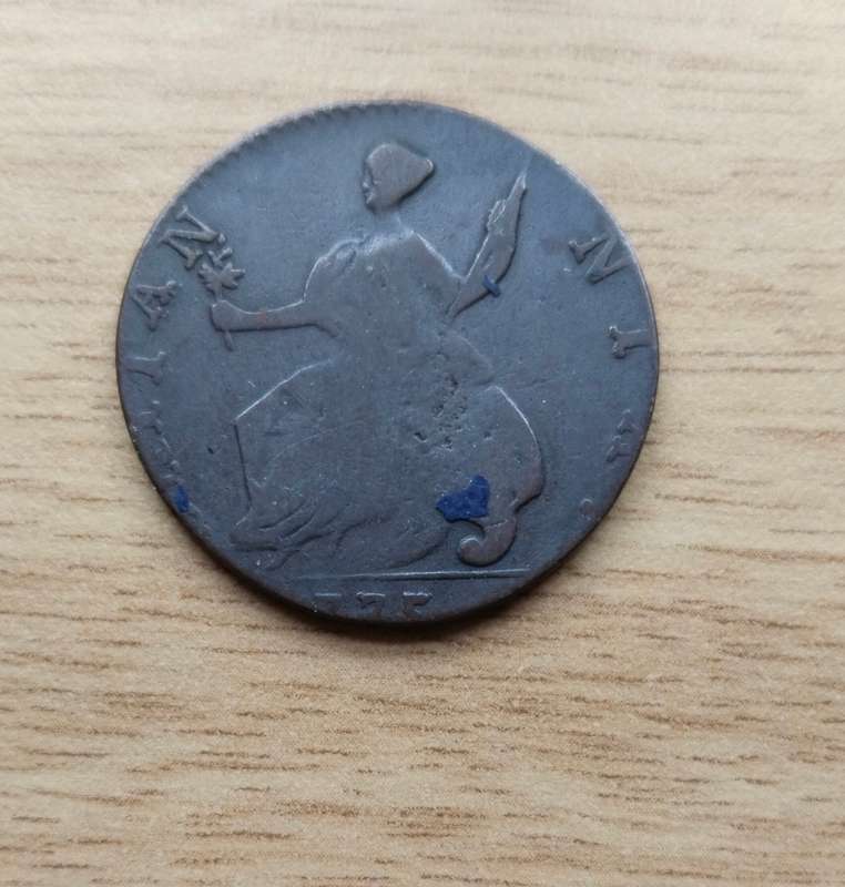 Great Britain 1775 King George 111 half penny.