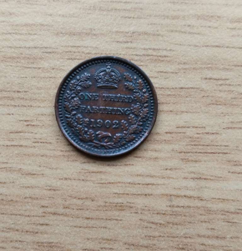 Great Britain King Edward VII 1902 One Third Farthing. Good condition.