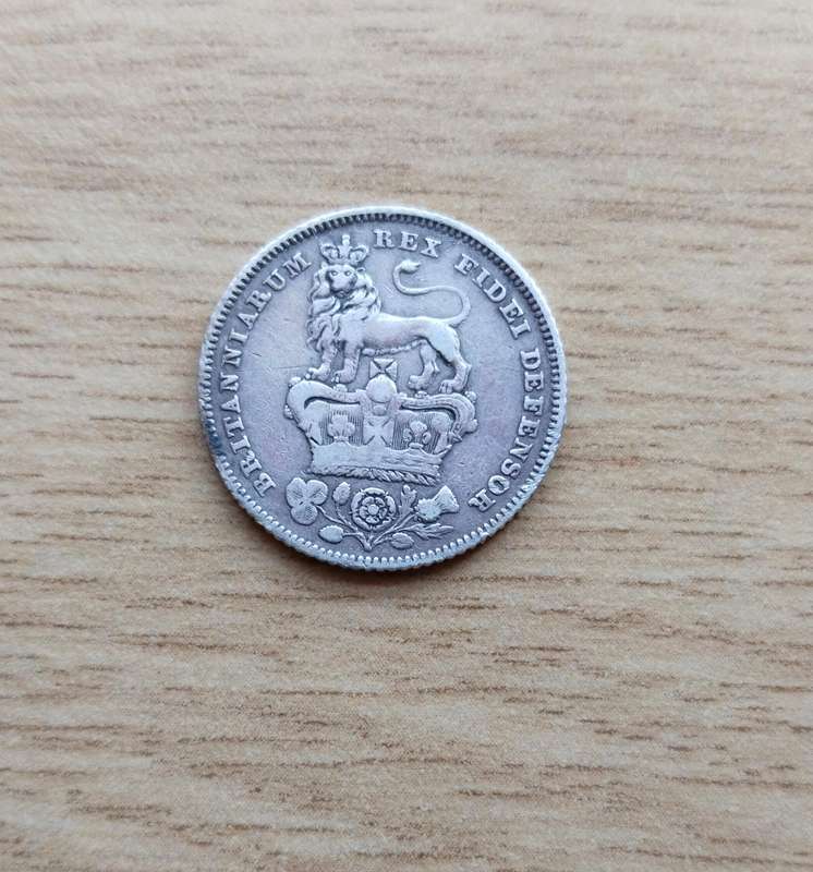 Great Britain 1826 King George IV Silver Sixpence.