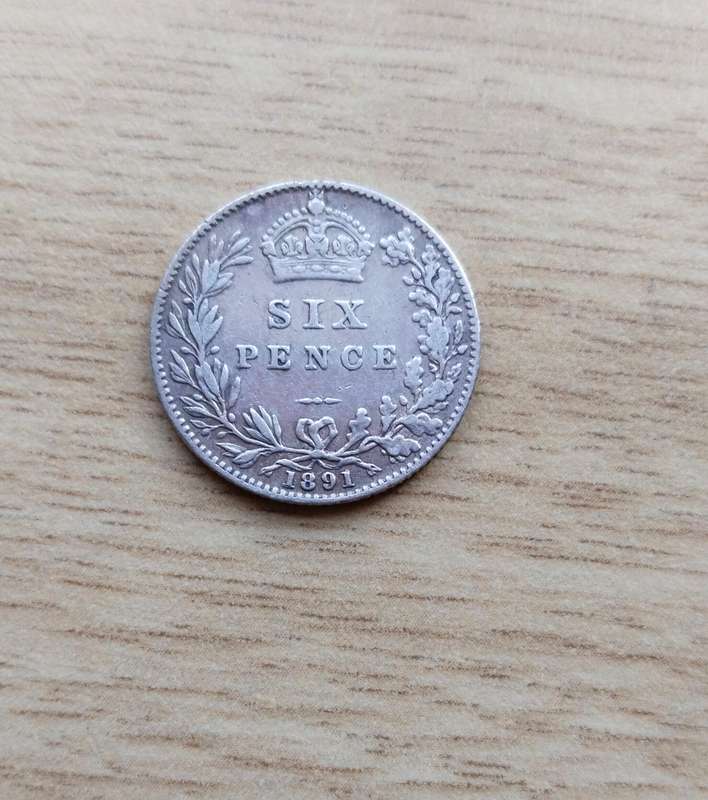 Great Britain 1891 Queen Victoria silver Sixpence.