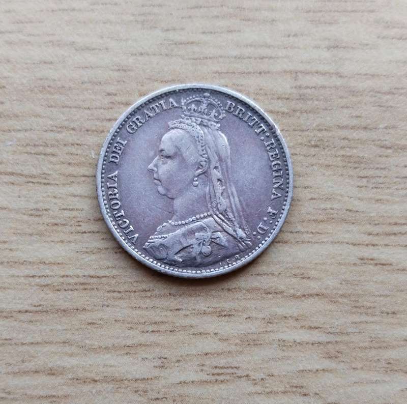 Great Britain 1891 Queen Victoria silver Sixpence.