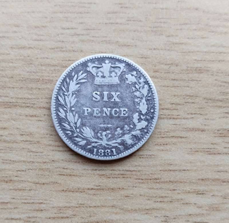 Great Britain 1881 Queen Victoria silver Sixpence.