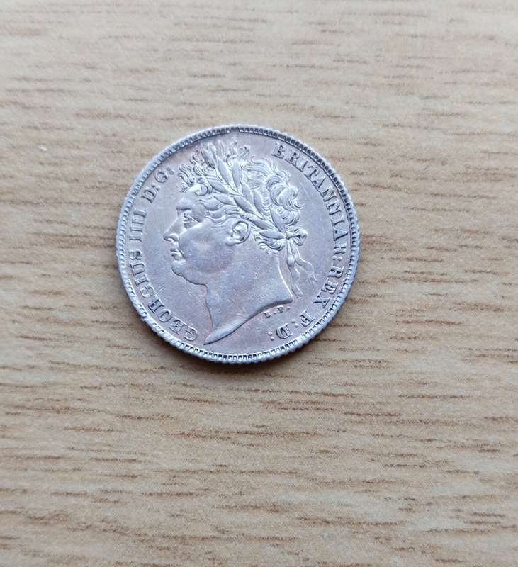 Great Britain 1821 King George III Silver Sixpence