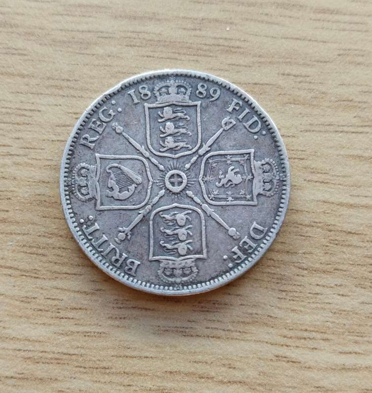 Great Britain Queen Victoria 1889 Silver Two shillings.