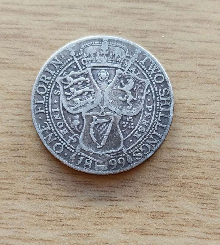 Great Britain Queen Victoria 1899 Silver Two shillings.