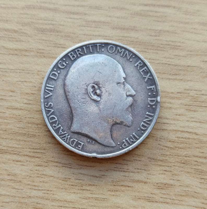 Great Britain King Edward VII Silver 1907 Two shillings.