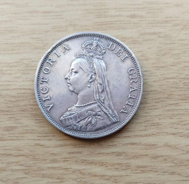 Great Britain 1889 Sterling silver Queen Victoria Double Florin. Great Coin!!