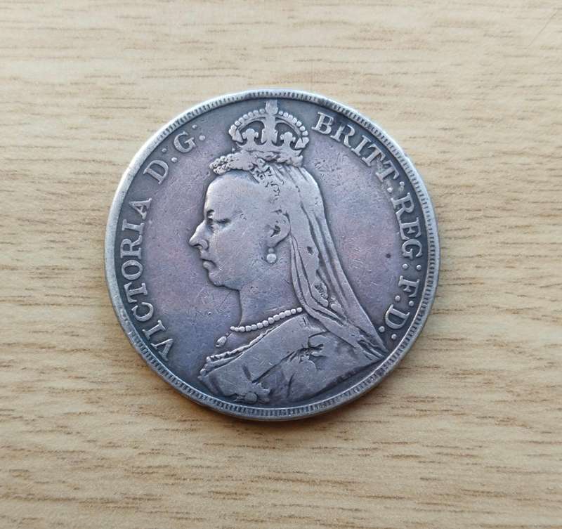Great Britain 1889 Queen Victoria Sterling silver Crown.