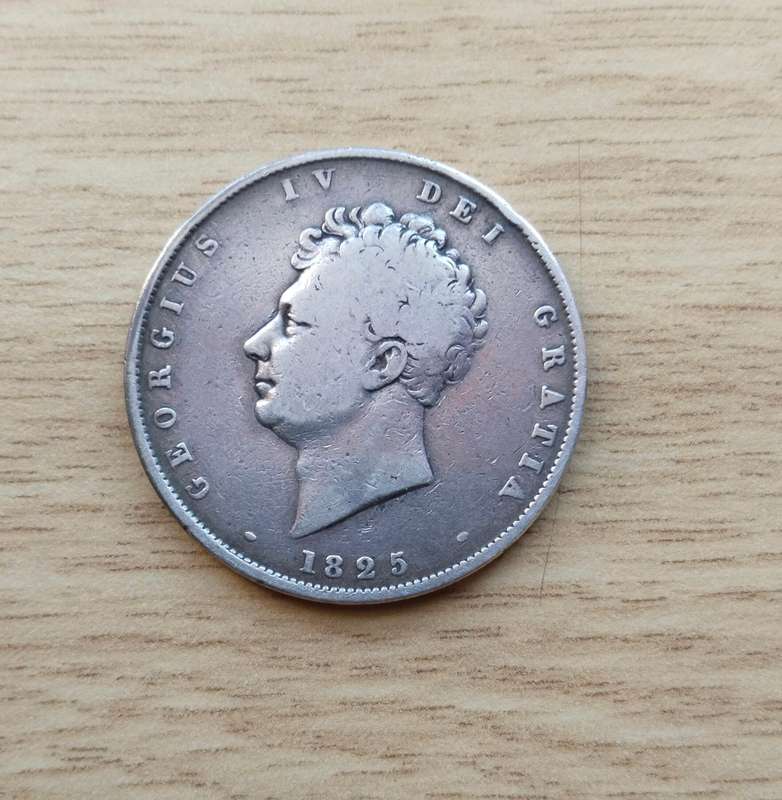 Great Britain 1825 Sterling silver King George IV Half Crown.