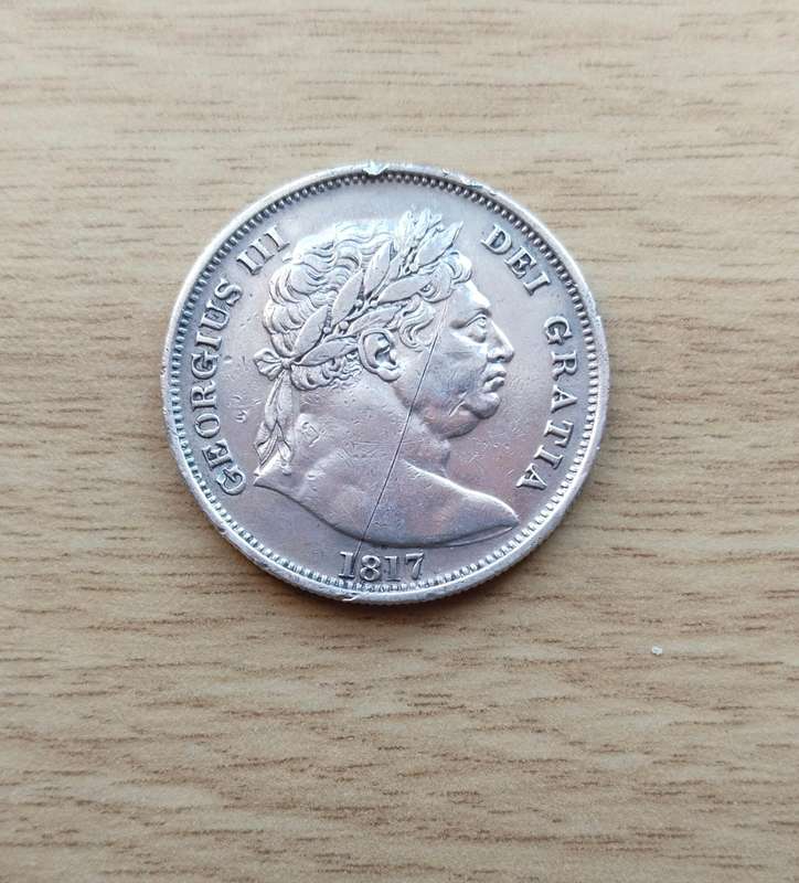 Great Britain 1817 Sterling silver King George 111 Half Crown.