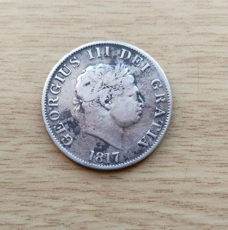 Great Britain 1817 Sterling silver King George 111 Half Crown.
